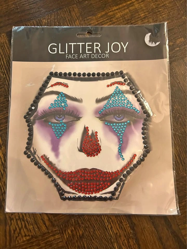 Glitter Joy Face Art Decor Clown Rhinestone Sticker