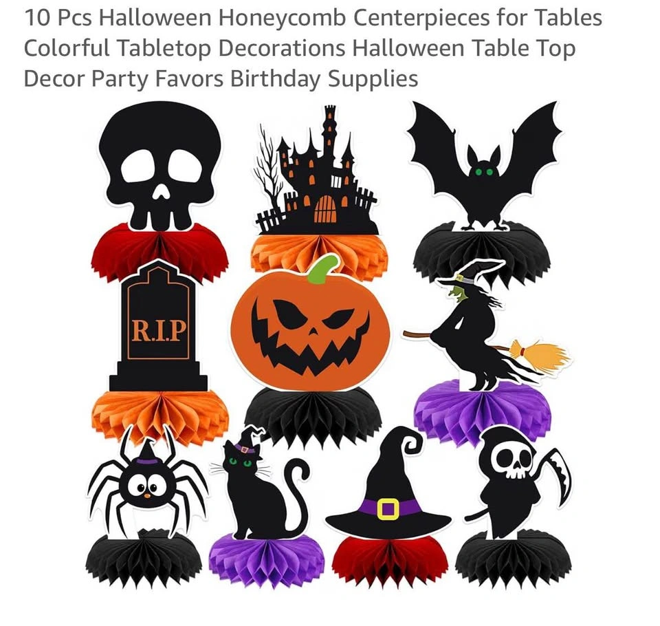 Halloween Honeycomb Centerpieces Table Decorations new 9 pieces - photo 2
