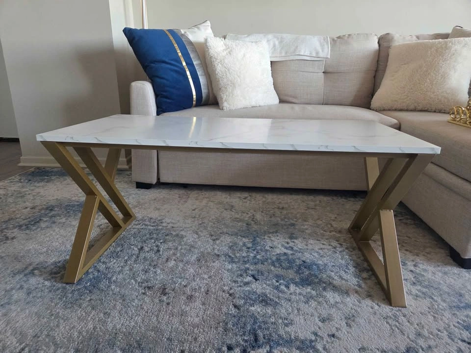 White faux marble coffee table - photo 5