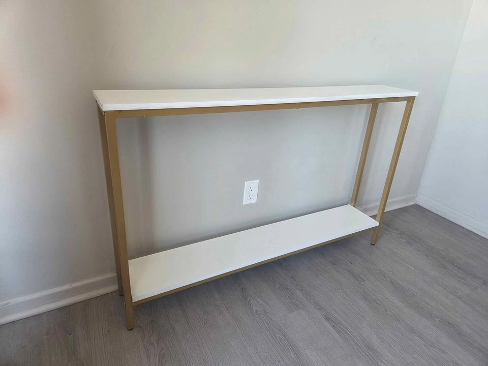 White and gold console table - slim - photo 2