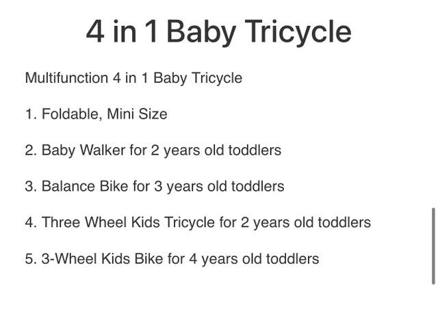 Uonibaby Convertible Toddler Tricycle - photo 5