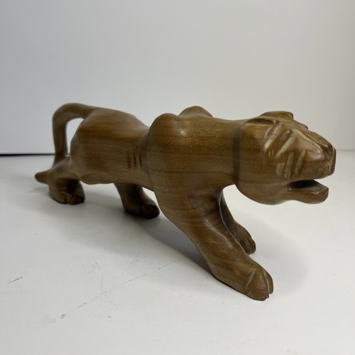 Hand Carved Wooden Panther 9.5" x 4” Figurine - photo 2