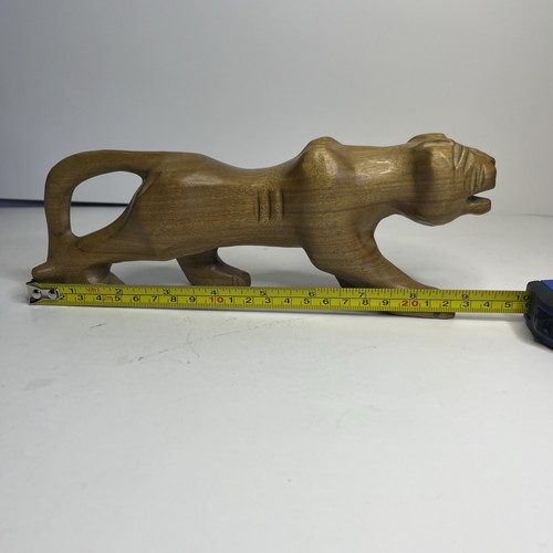 Hand Carved Wooden Panther 9.5" x 4” Figurine - photo 4