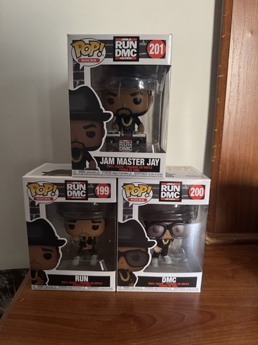 Funko Pop! Rocks Run DMC 4ever 3-Figure Lot Run #199 DMC #200 JM