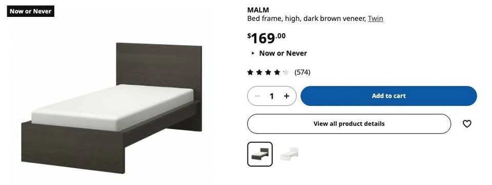 IKEA MALM Twin Bed Frame – Dark Brown - photo 3