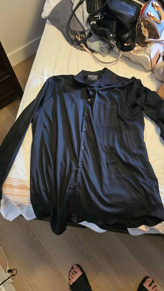 Signature Carrington Black Non-Iron Dress Shirt Size 17.5 37/38 - photo 2