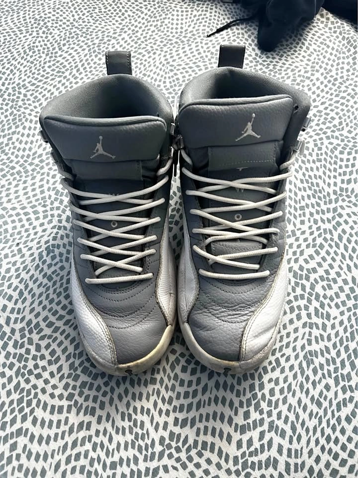 Jordan 12 Stealth Grey White Size 10