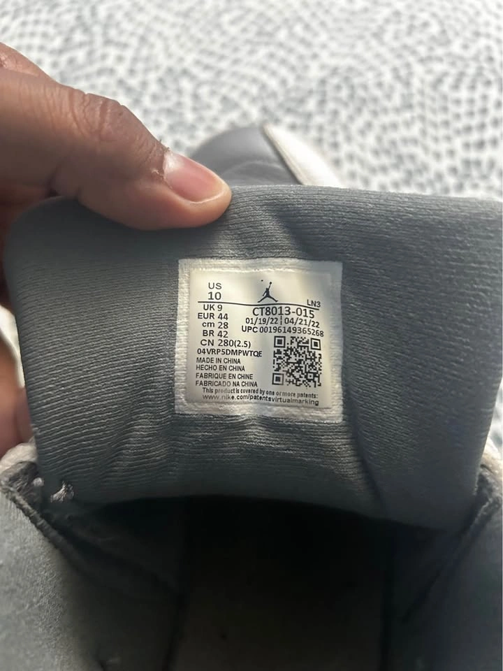 Jordan 12 Stealth Grey White Size 10 - photo 4