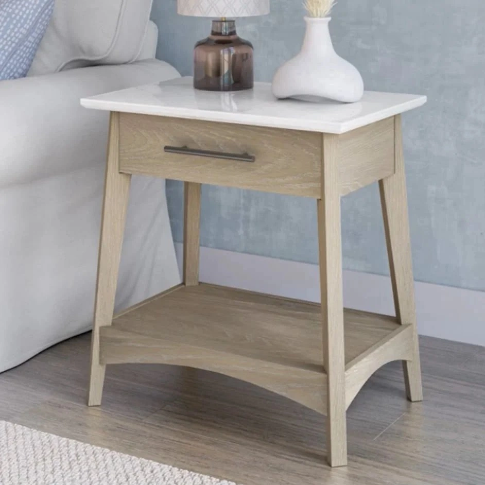 Set of 2 New Marble-Top Side Tables - photo 3