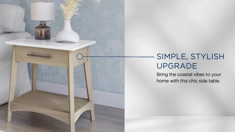 Set of 2 New Marble-Top Side Tables - photo 4