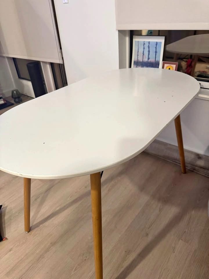 White Mid-Century Modern Dining Table in Brooklyn, NY
