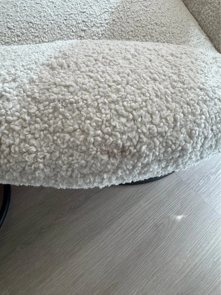 Faux Fur Lounge Chair with Footrest, 360 Swivel Sofa - photo 4