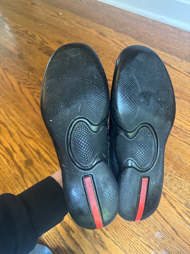 Vintage Prada Sport 2000 Black Geometric Padded Leather Shoe - photo 4