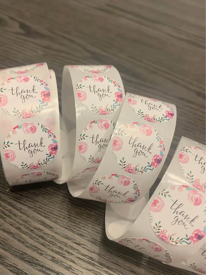 🎁 500-Pack Thank You Sticker Roll – Brand Your Biz with Love! image indicator(2)