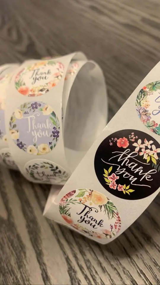 🎁 500-Pack Thank You Sticker Roll – Brand Your Biz with Love! image indicator(3)
