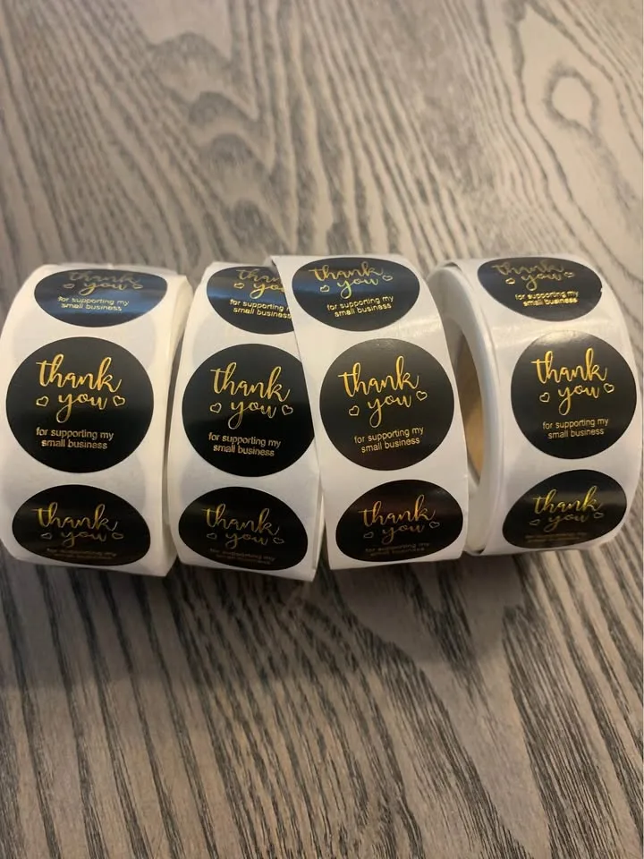 🎁 500-Pack Thank You Sticker Roll – Brand Your Biz with Love! image indicator(4)