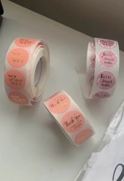 🎁 500-Pack Thank You Sticker Roll – Brand Your Biz with Love! image indicator(7)