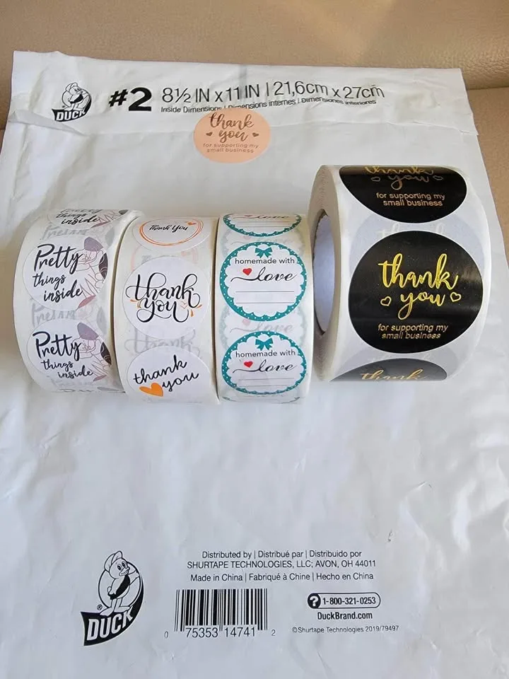 Elegant Thank You Stickers Roll | 1” Round | 500 Stickers image indicator(4)