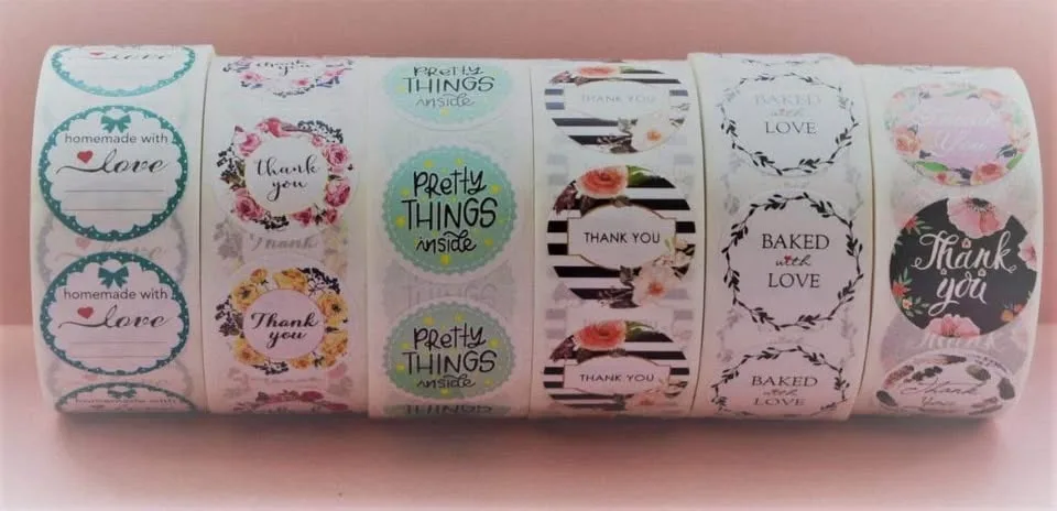 Elegant Thank You Stickers Roll | 1” Round | 500 Stickers image indicator(9)