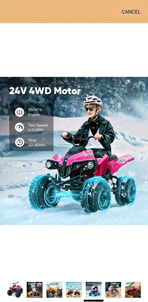 TUBE 230 24V 4WD Kids Ride-On ATV - Brand New in Box