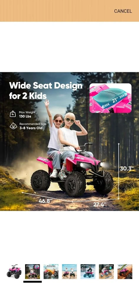 TUBE 230 24V 4WD Kids Ride-On ATV - Brand New in Box - photo 2