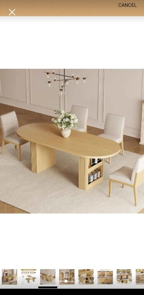 Expandable Oak Dining Table with Fluted Pedestal Base - photo 3