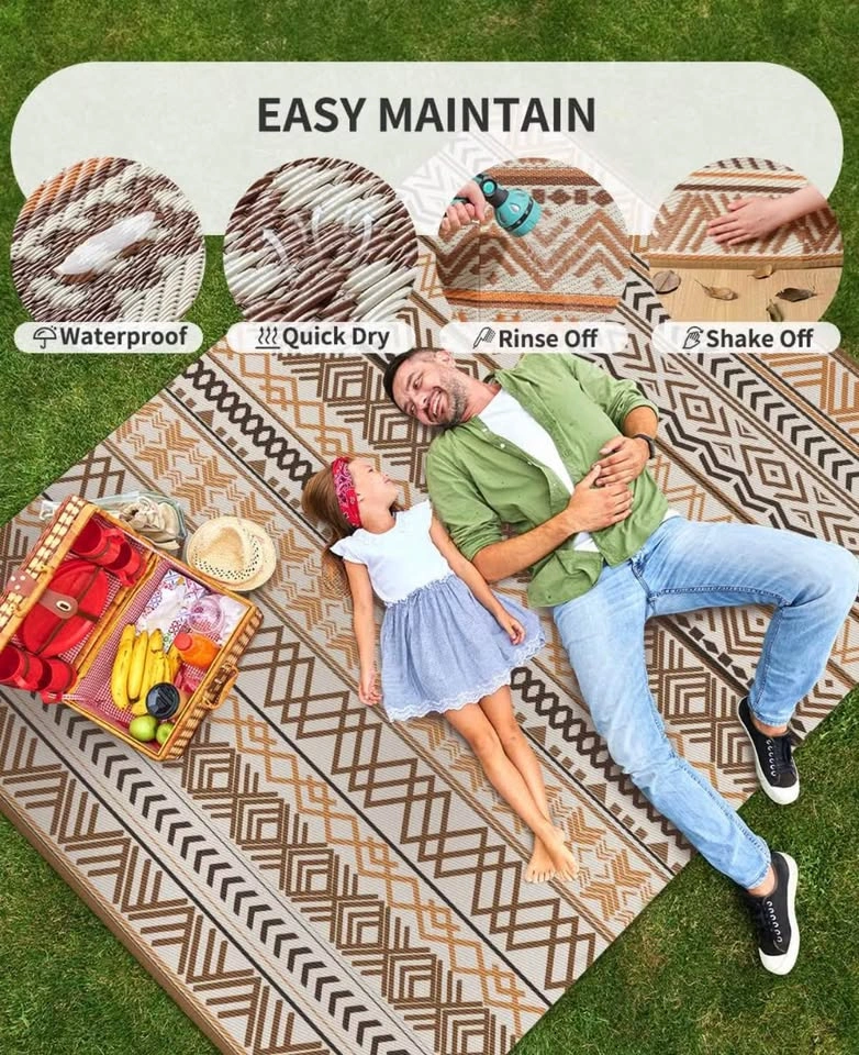 8x10 ft Outdoor Rug - Reversible Patio/Camping Mat - photo 3