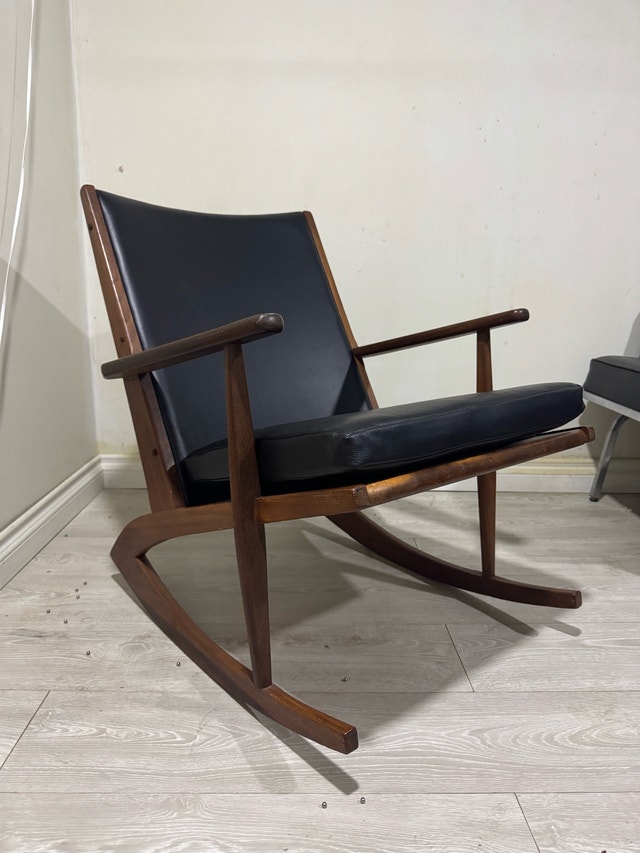 MCM Danish teak and leather rocking chair - Model 97 by Sør