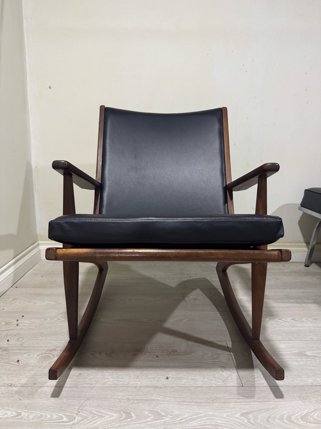 MCM Danish teak and leather rocking chair - Model 97 by Sør - photo 2
