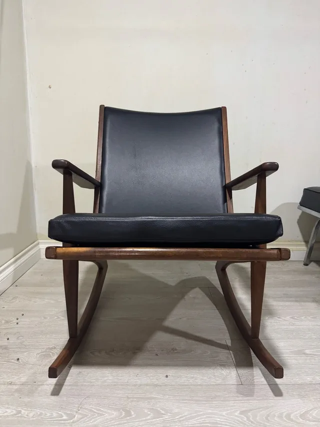 MCM Danish teak and leather rocking chair - Model 97 by Sør - photo 2