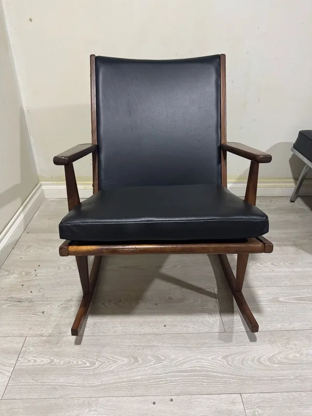 MCM Danish teak and leather rocking chair - Model 97 by Sør - photo 3