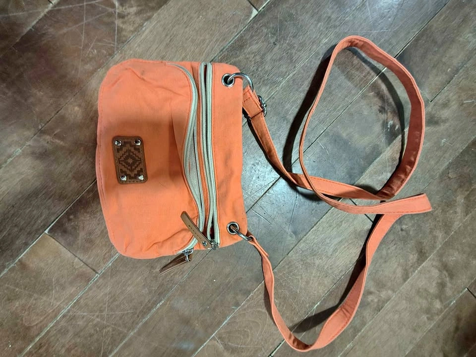 Orange Canvas Crossbody Bag