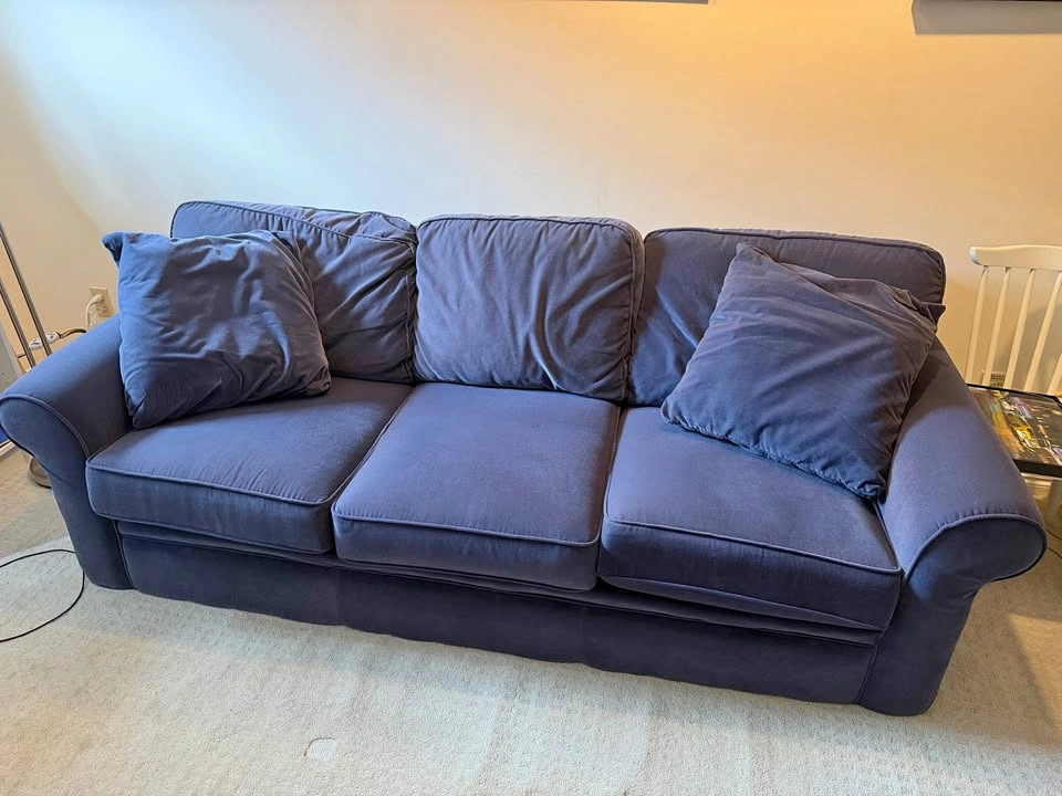 Blue 3 seater sofa