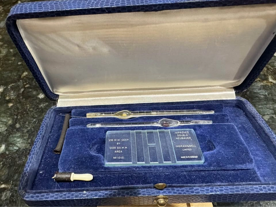 Vintage German Hemocytometer Set - Neubauer Blood Cell Counter - photo 2