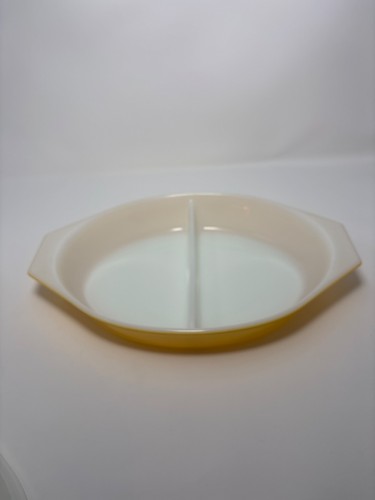 Vintage PYREX Daisy Sunflower 1 1/2 QT Oval Divided Casserole - photo 3