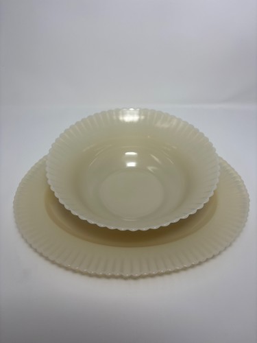 Vintage MacBeth-Evans Monax Petalware Milk Glass Set
