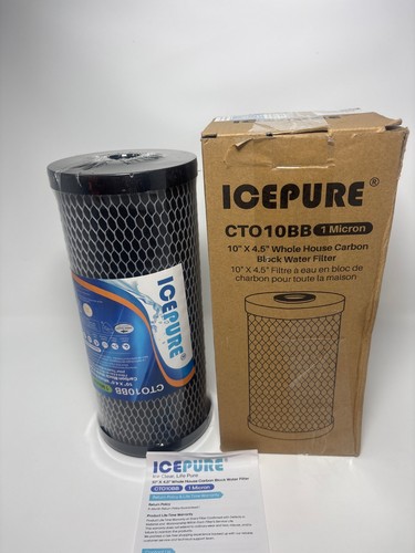 ICEPURE CTO10BB 1 Micron 10” x 4.5” Whole House Carbon Block Wat