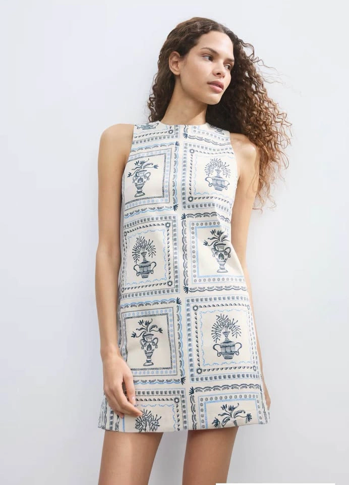 H&M Divided Sleeveless Patterned Mini Dress Size S - photo 3