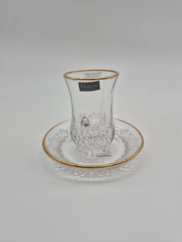 Dublin Crystal Gold Rim Kiddush Set - photo 2