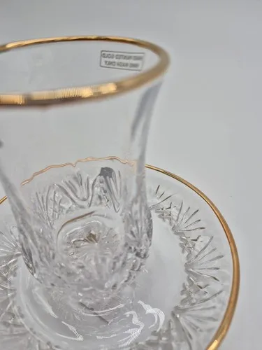 Dublin Crystal Gold Rim Kiddush Set - photo 4