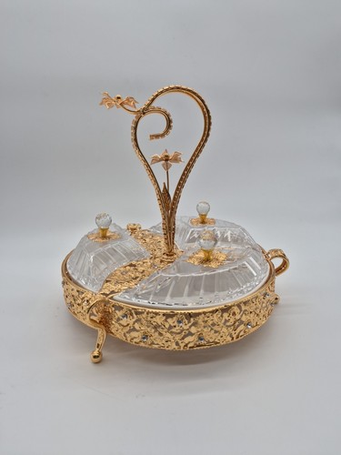Gold Tray Three section Plates