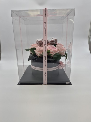 Pink Flower Basket With Chocolates