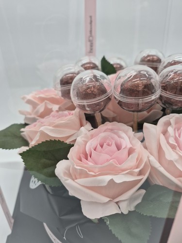 Pink Flower Basket With Chocolates - photo 2