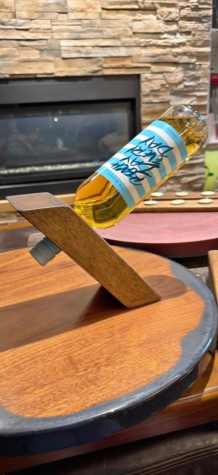 Handmade Wooden Gravity Wine Bottle Holder