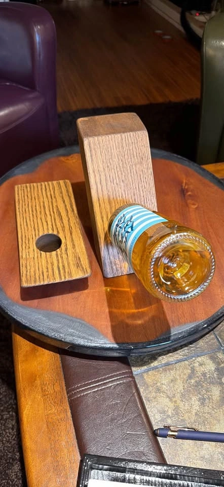 Handmade Wooden Gravity Wine Bottle Holder - photo 4