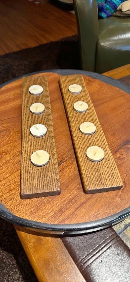 Red oak tea light/flight boards