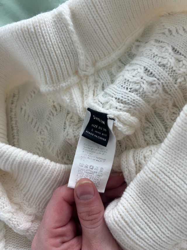 Cream knitted pants L - photo 2