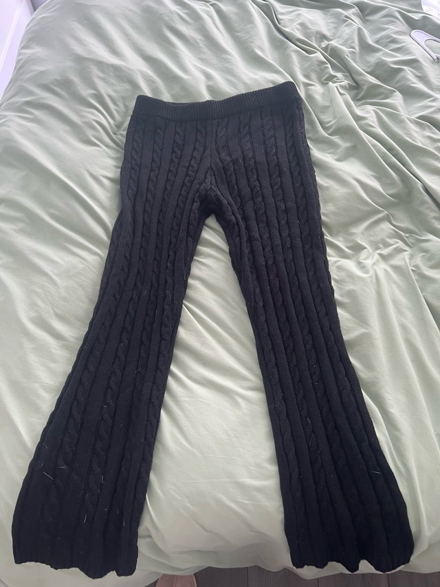 Black Knitted Pants L
