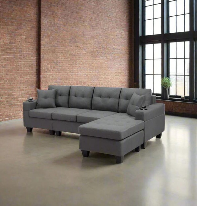 L-Shaped Sectional Sofa Reversible Couch - photo 3