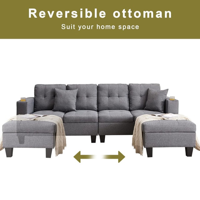 Brand New Reversible Sectional Sofa L-Sofa Couch Limited Offer - photo 4